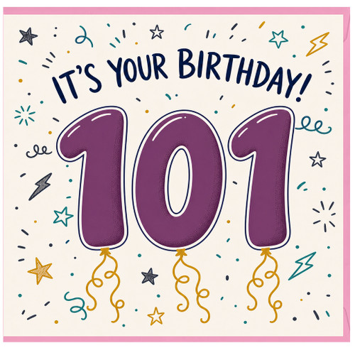 101st Birthday Card, It's Your Birthday