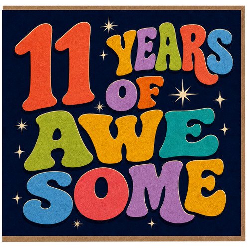 11th Birthday Card, 11 Years of Awesome Card
