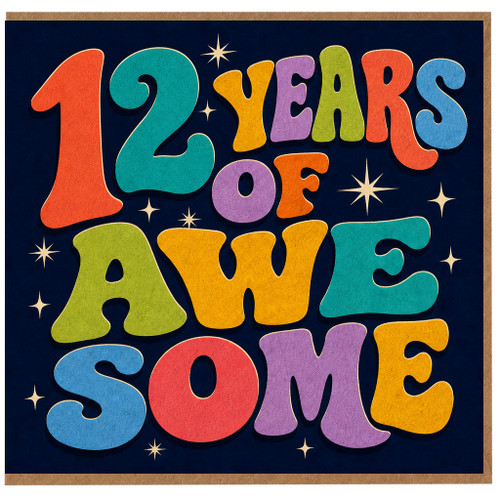 12th Birthday Card, 12 Years of Awesome Card