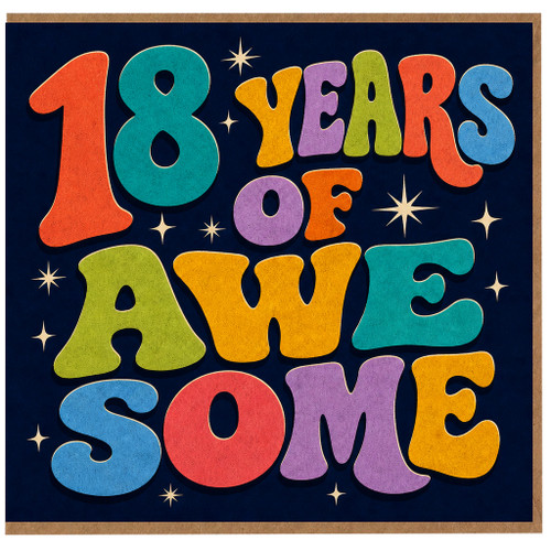 18th Birthday Card, 18 Years Of Awesome Card