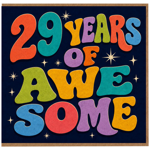 29th Birthday Card, 29 Years of Awesome Retro Style Birthday Card