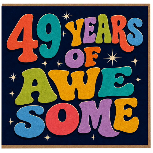 49th Birthday Card, 49 Years Of Awesome Retro Style Card
