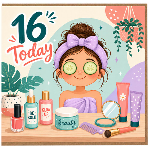 16th Birthday Card, 16 Today Beauty Party Card