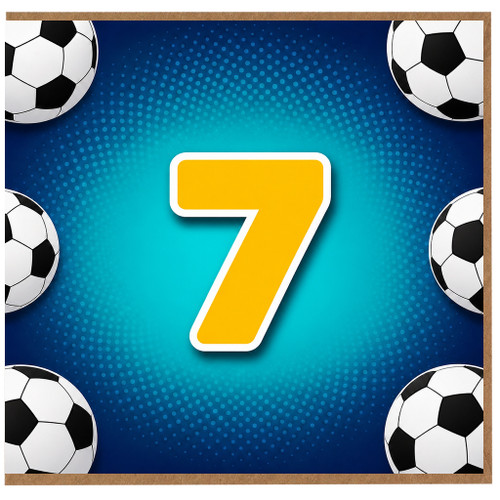 na 7th Birthday Card, Football Theme