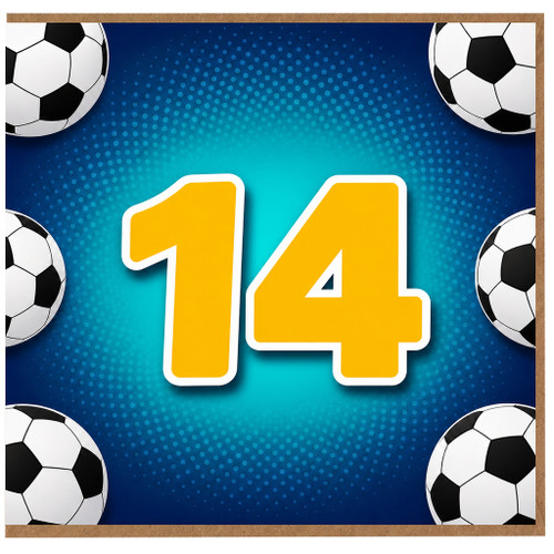14th Birthday Card, Soccer Ball Design