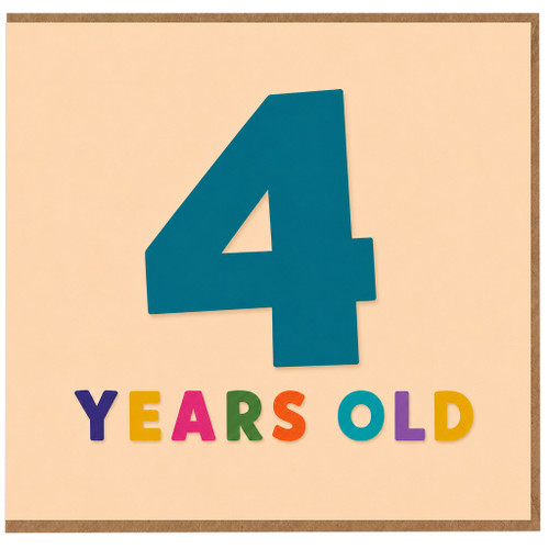4th Birthday Card, 4 Years Old Card