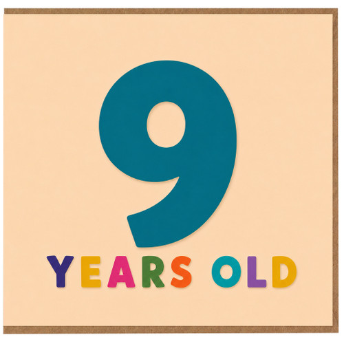 9th Birthday Card, 9 Years Old Card