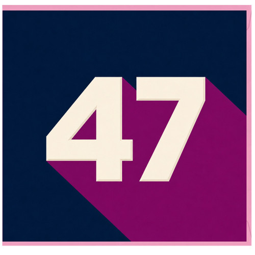 47th Birthday Card, Bold Number 47 Card