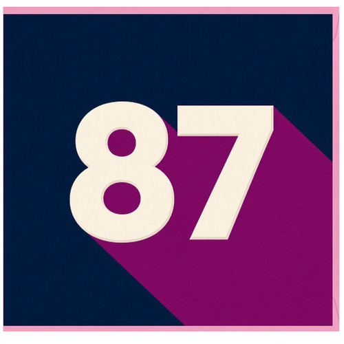 87th Birthday Card, Large Number 87 Design