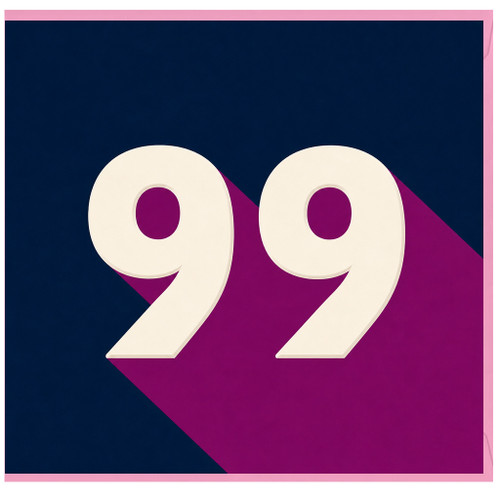 99th Birthday Card, Bold Number 99 Design
