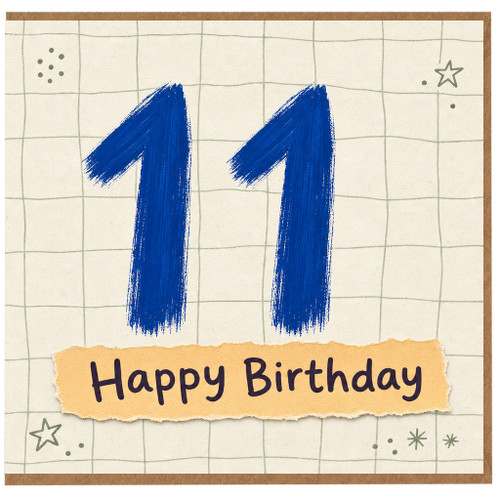 11th Birthday Card, Happy Birthday Number 11 Card