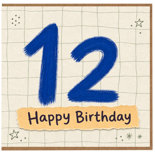 12th Birthday Card, Happy Birthday Age 12 Card