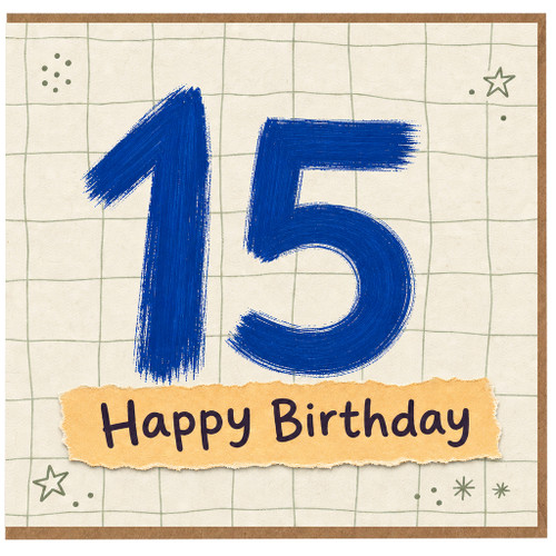 15th Birthday Card, Happy Birthday Card
