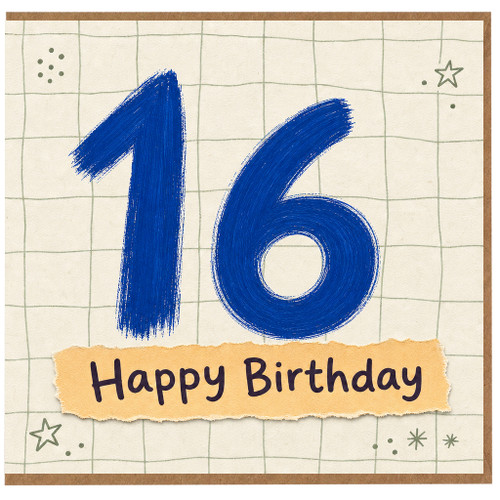 16th Birthday Card, Happy Birthday Age 16 Card