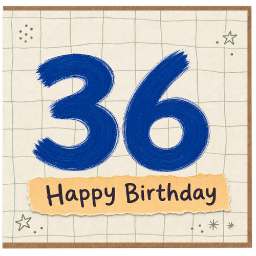 36th Birthday Card, Happy Birthday Card