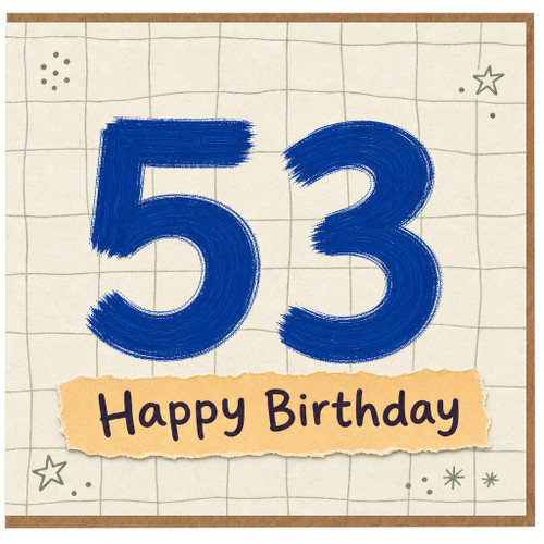 53rd Birthday Card, Happy Birthday Card for 53 Year Old