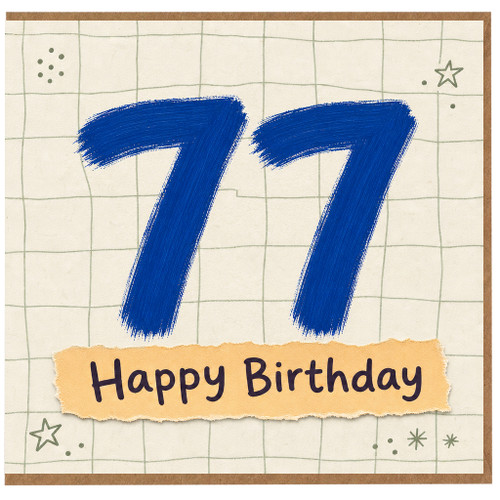 77th Birthday Card, Happy Birthday Card for 77 Year Old