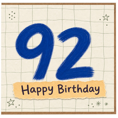 92nd Birthday Card, Happy Birthday 92 Card