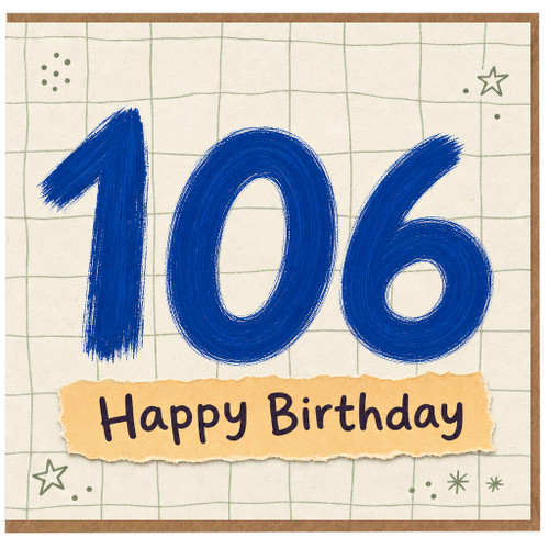 106th Birthday Card, Happy Birthday Age 106 Card