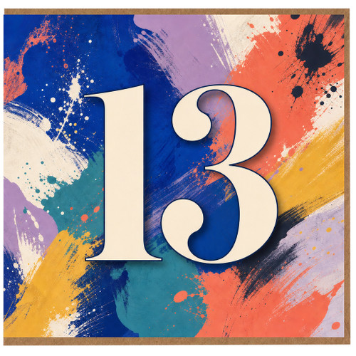 13th Birthday Card, Number 13 Birthday Card, Thirteen Birthday Card