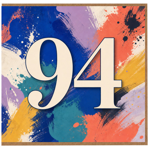 94th Birthday Card, Colourful Abstract Number 94 Design