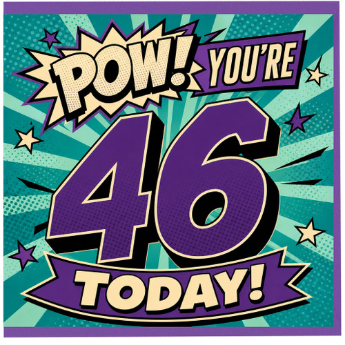 46th Birthday Card, Comic Style You're 46 Today Card