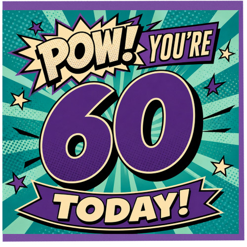 60th Birthday Card, - Pow! You're 60 Today!