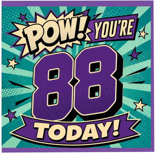 88th Birthday Card, Pow! You're 88 Today!