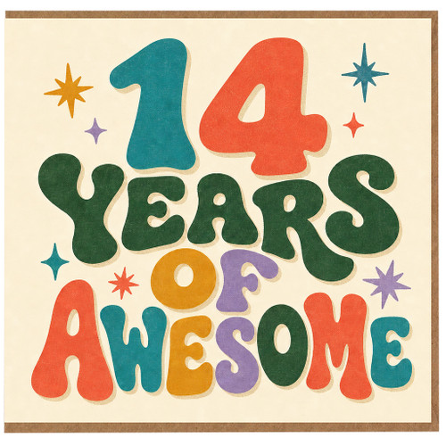14th Birthday Card, 14 Years of Awesome Card
