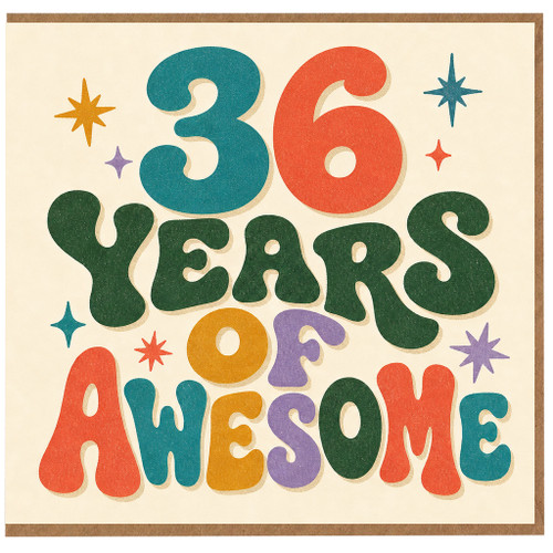 36th Birthday Card, 36 Years of Awesome Card