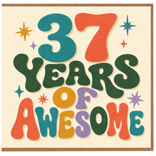 37th Birthday Card, 37 Years of Awesome Retro Style Card