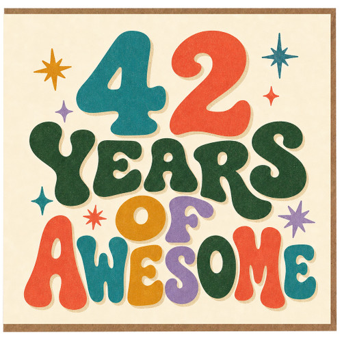 42nd Birthday Card, 42 Years Of Awesome Retro Birthday Card