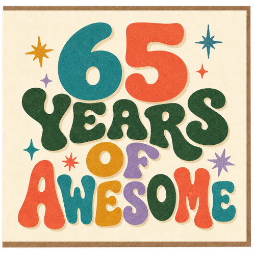 65th Birthday Card, 65 Years of Awesome Card