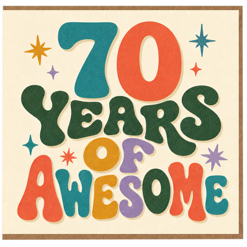 70th Birthday Card, 70 Years of Awesome