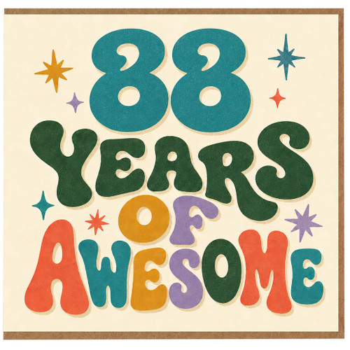88th Birthday Card, 88 Years of Awesome Card