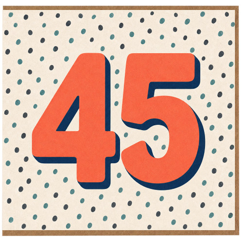 45th Birthday Card, Large Number 45 Design