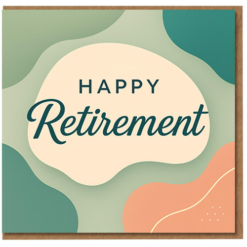 Happy Retirement Card - Modern Abstract Design - Congratulations Card for Colleague, Friend or Family - Unisex, Elegant Leaving Gift