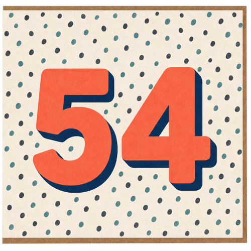 54th Birthday Card, Large Number 54 Design