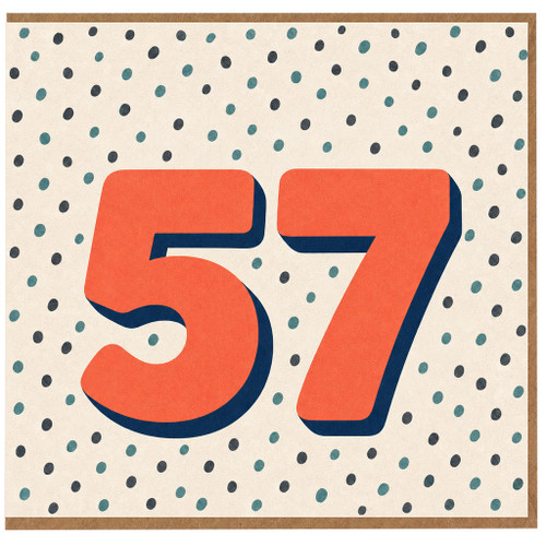 57th Birthday Card, Bold Number 57 Design