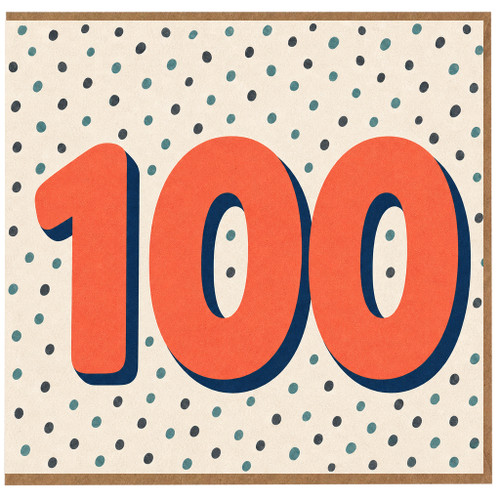 100th Birthday Card, Bold 100 Design with Confetti Dots