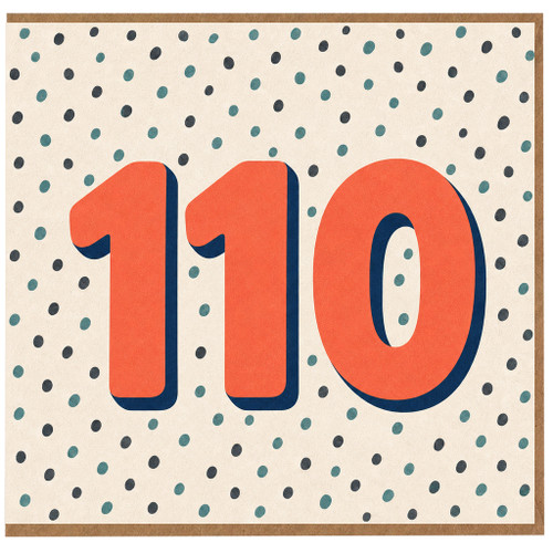 110th Birthday Card, Bold 110 Age Birthday Card