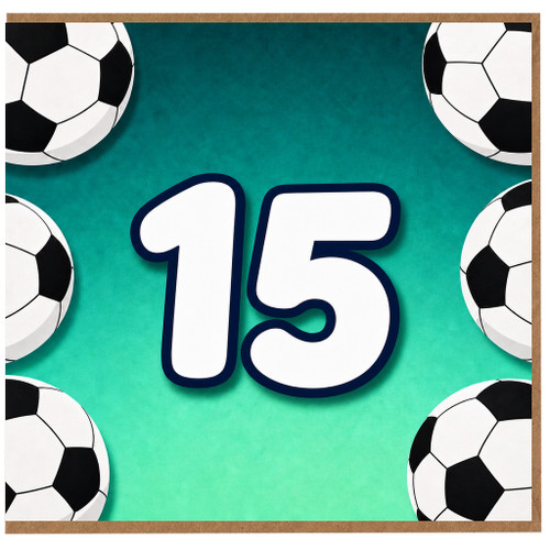 15th Birthday Card, Soccer Theme