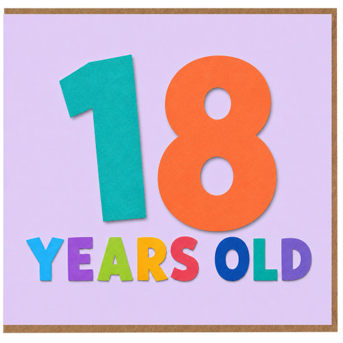 18th Birthday Card, 18 Years Old Card