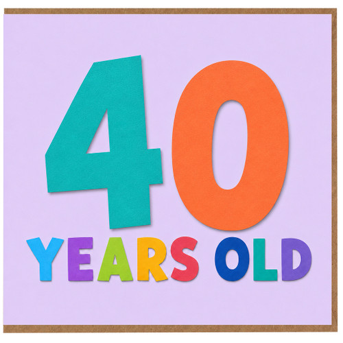40th Birthday Card, 40 Years Old Card