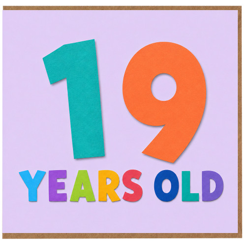 19th Birthday Card, 19 Years Old Card