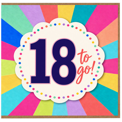18th Birthday Card, Colourful Party Design