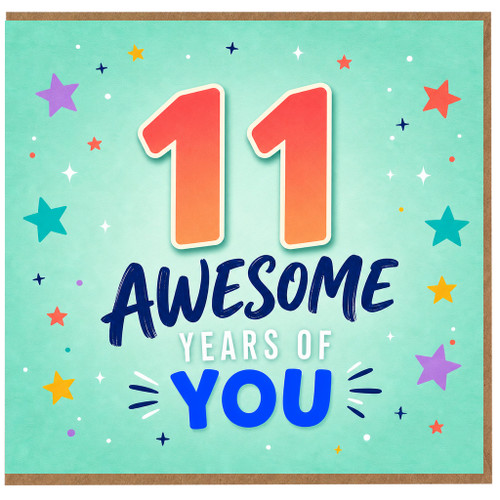 11th Birthday Card, 11 Awesome Years of You