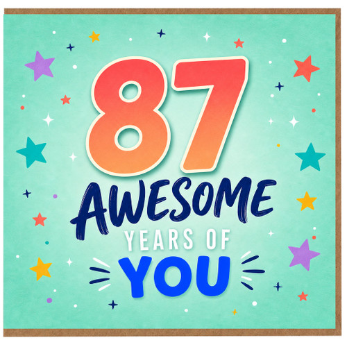 87th Birthday Card, Awesome Years of You Star Design Card