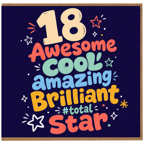 18th Birthday Card, for Amazing Cool Brilliant Star