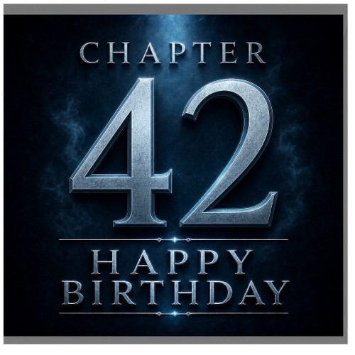 42nd Birthday Card, Chapter 42 Happy Birthday Card